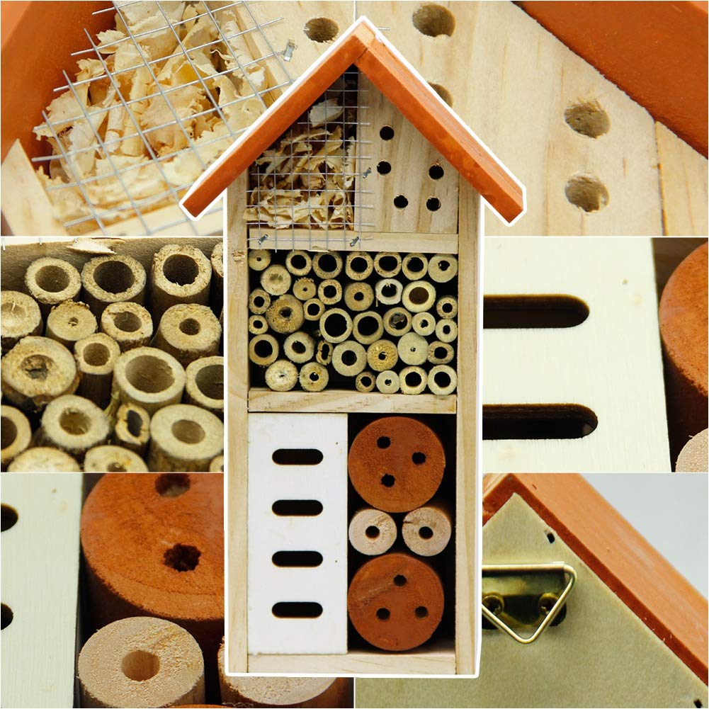 Lulu Home insect house bamboo and wood fillings encourage pollinators nearby.