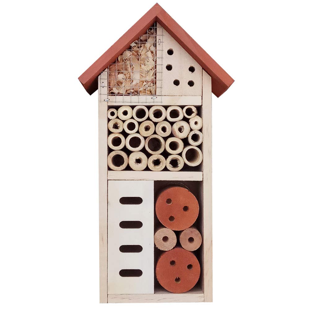 Lulu Home insect house front view invites beneficial insects to your garden.