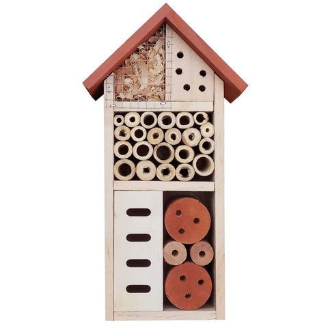 Lulu Home insect house front view invites beneficial insects to your garden.