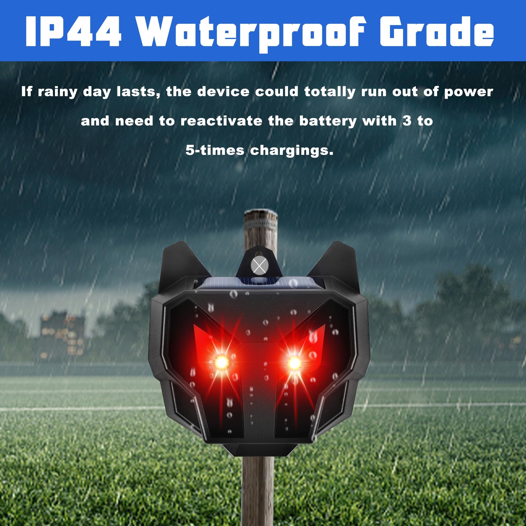Lulu Home IP44 waterproof design for rain or irrigation environments.