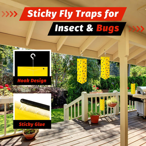 LULUCATCH fly trap ready-to-use triangular setup for easy placement.