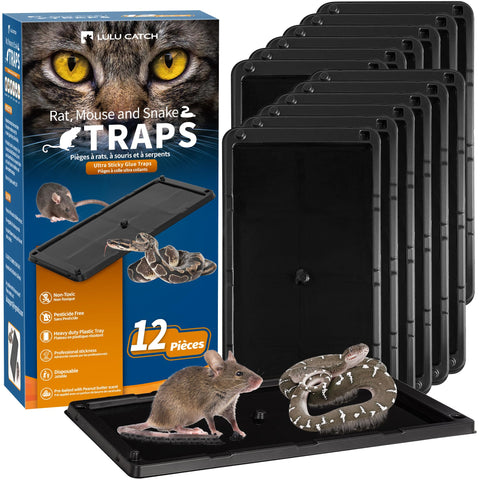 LULUCATCH glue trap with peanut butter scent captures mice indoors quickly and cleanly.