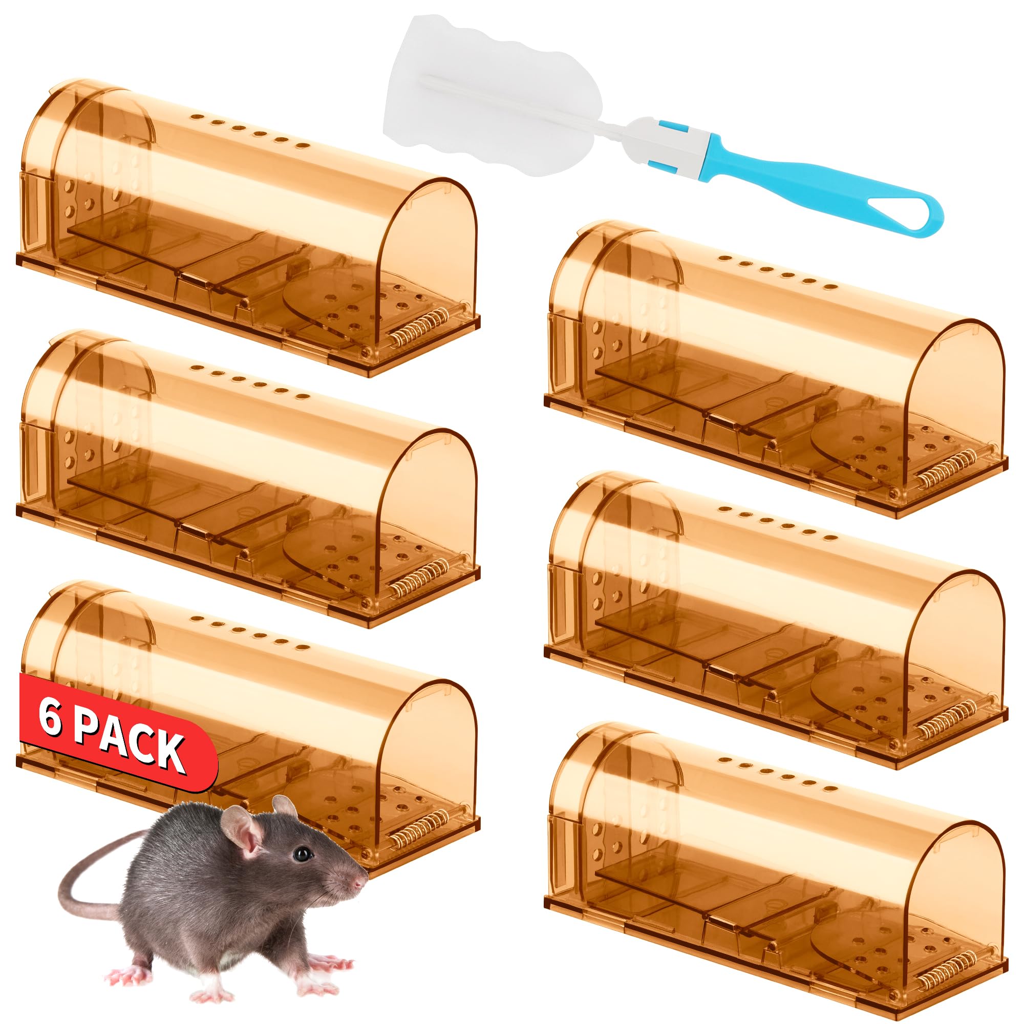 LULUCATCH humane mouse traps 6-pack packaging showcases an ethical, reusable pest control solution.