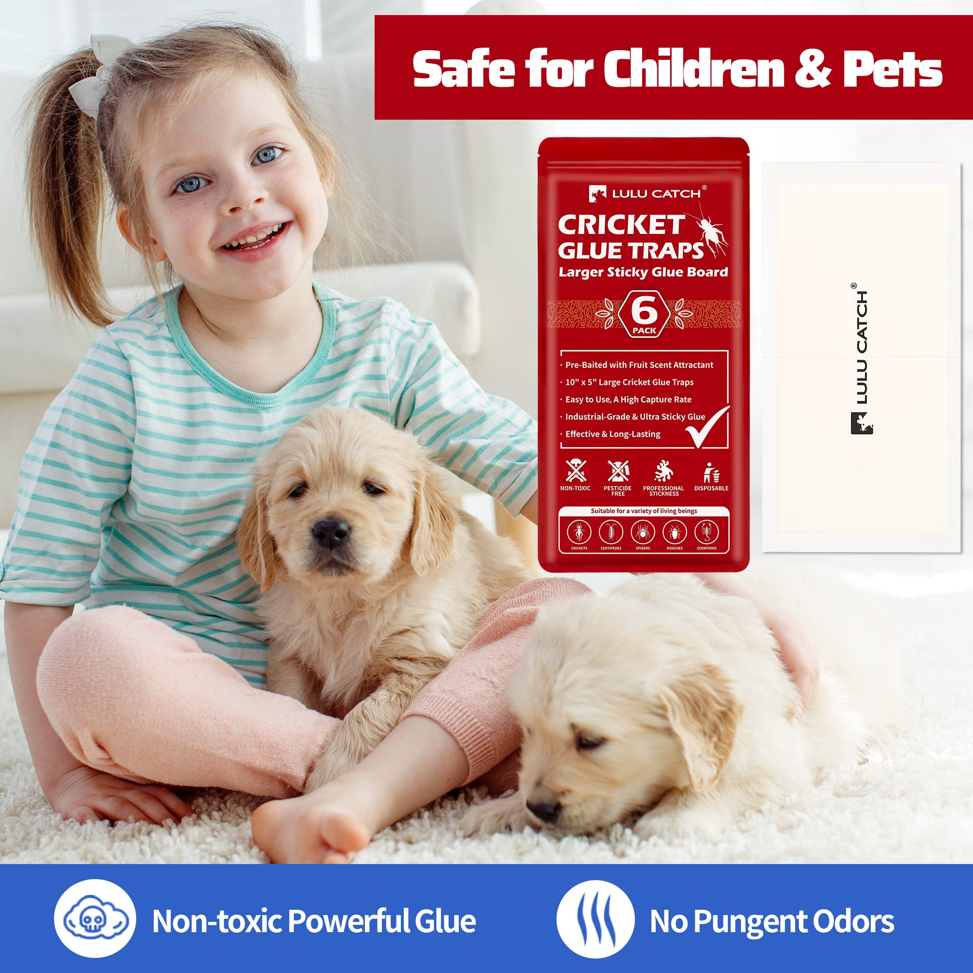 LULUCATCH insect trap emphasizes non-toxic, pet-friendly pest control.