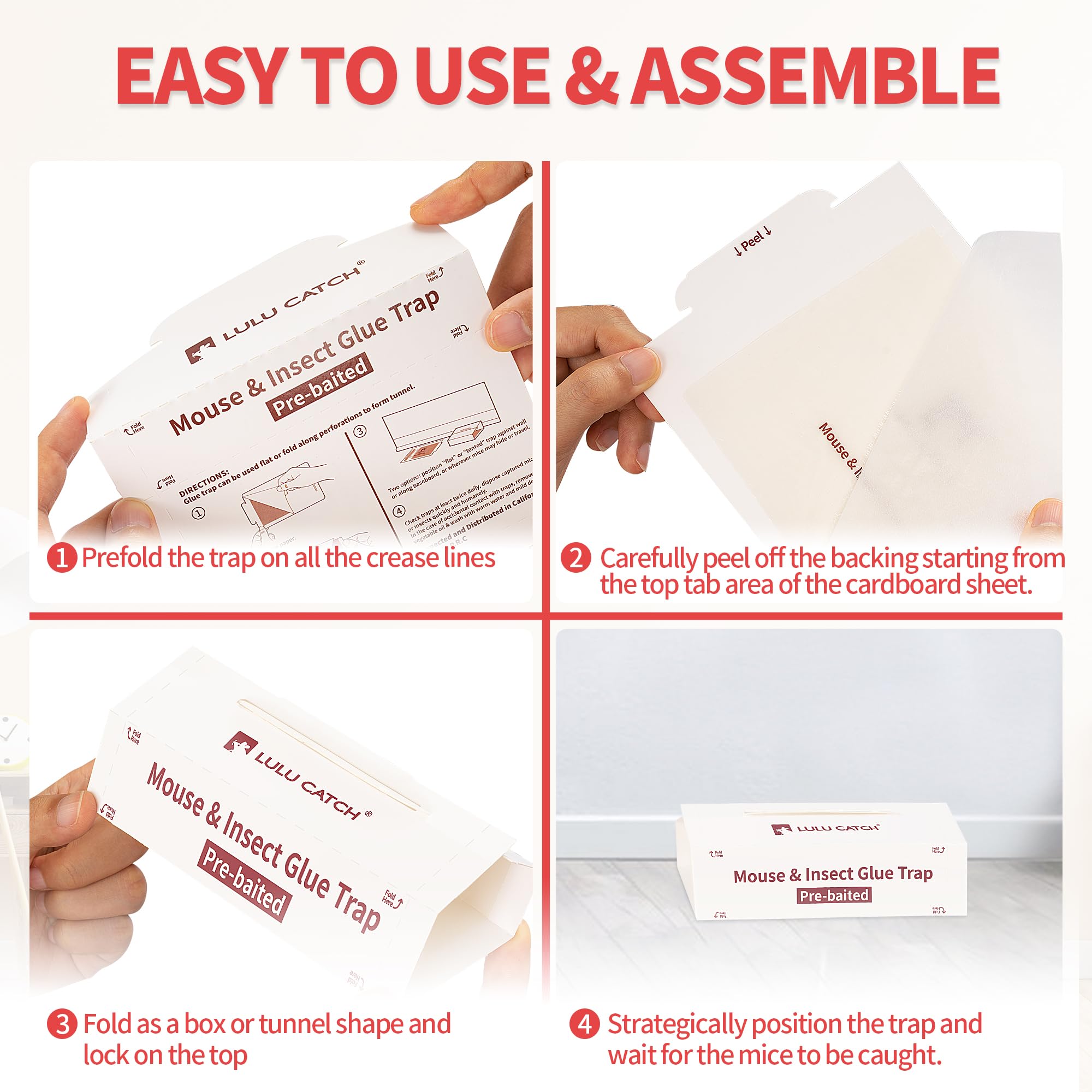 LULUCATCH kitchen pantry glue trap provides strong adhesive capture.