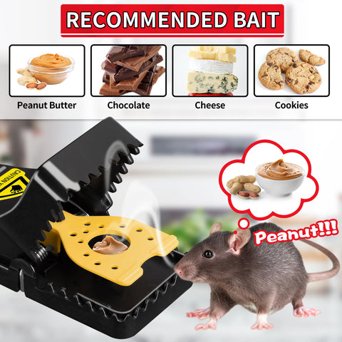 LULUCATCH mouse traps with bait cup ready for peanut butter lure