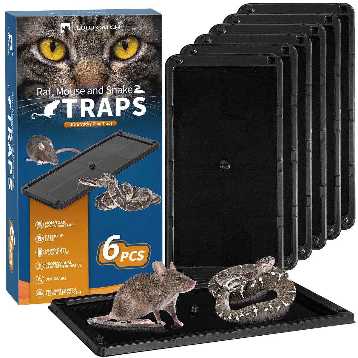 LULUCATCH prebaited glue trap ready for wall placement