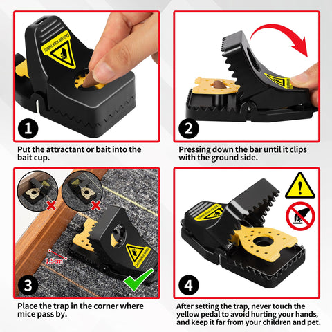 LULUCATCH mousetraps washable design stays sanitary after each use