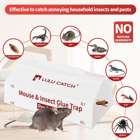 LULUCATCH prebaited glue trap uses peanut butter scent to lure pests.