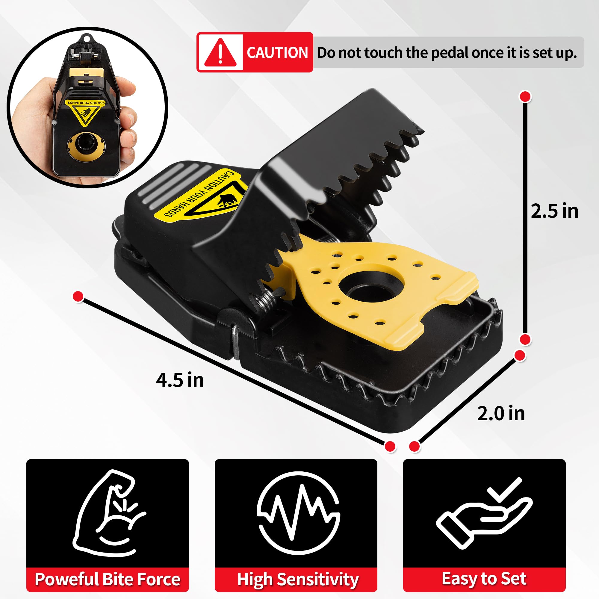 LULUCATCH snap trap features high-sensitivity trigger for fast capture