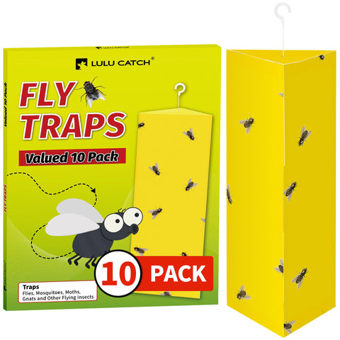 LULUCATCH sticky fly trap with hanging hook captures insects discreetly