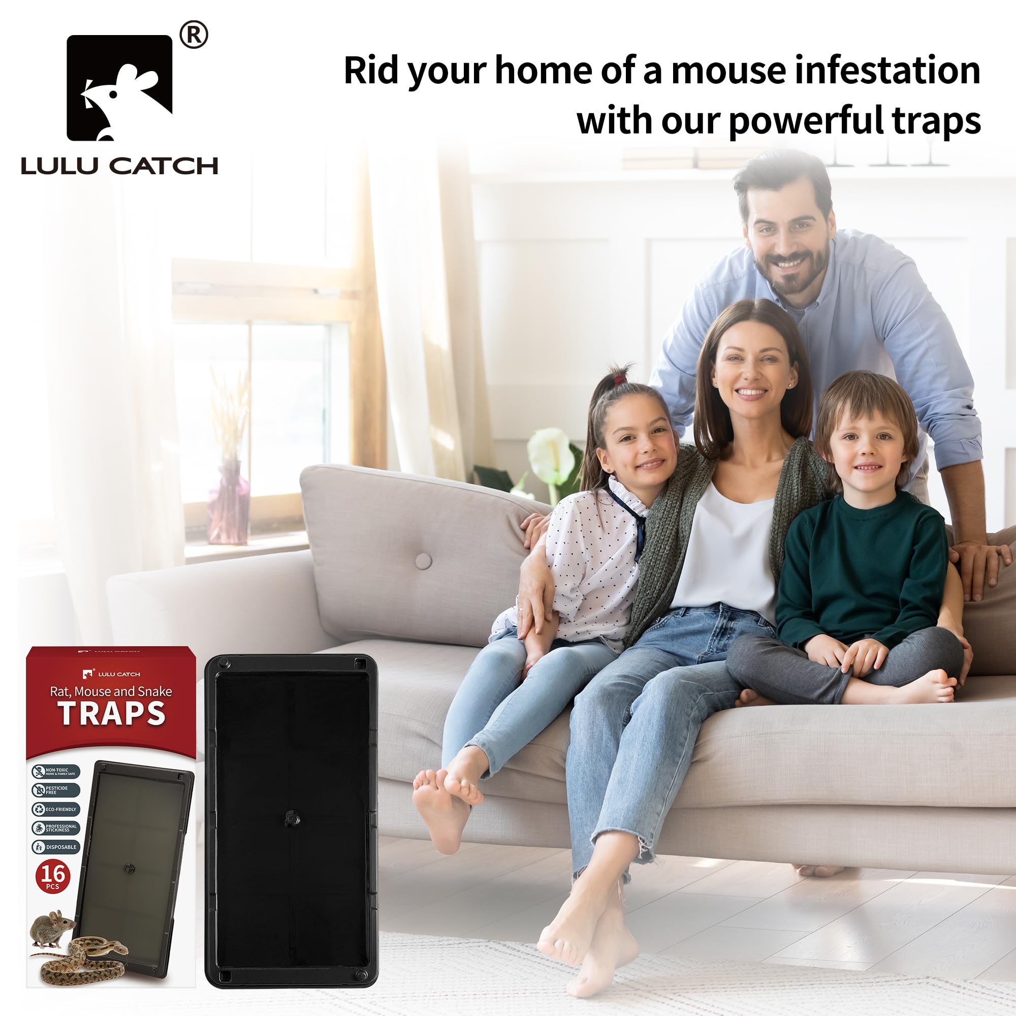LULUCATCH pet-safe design trap minimizes risk for kids and pets.