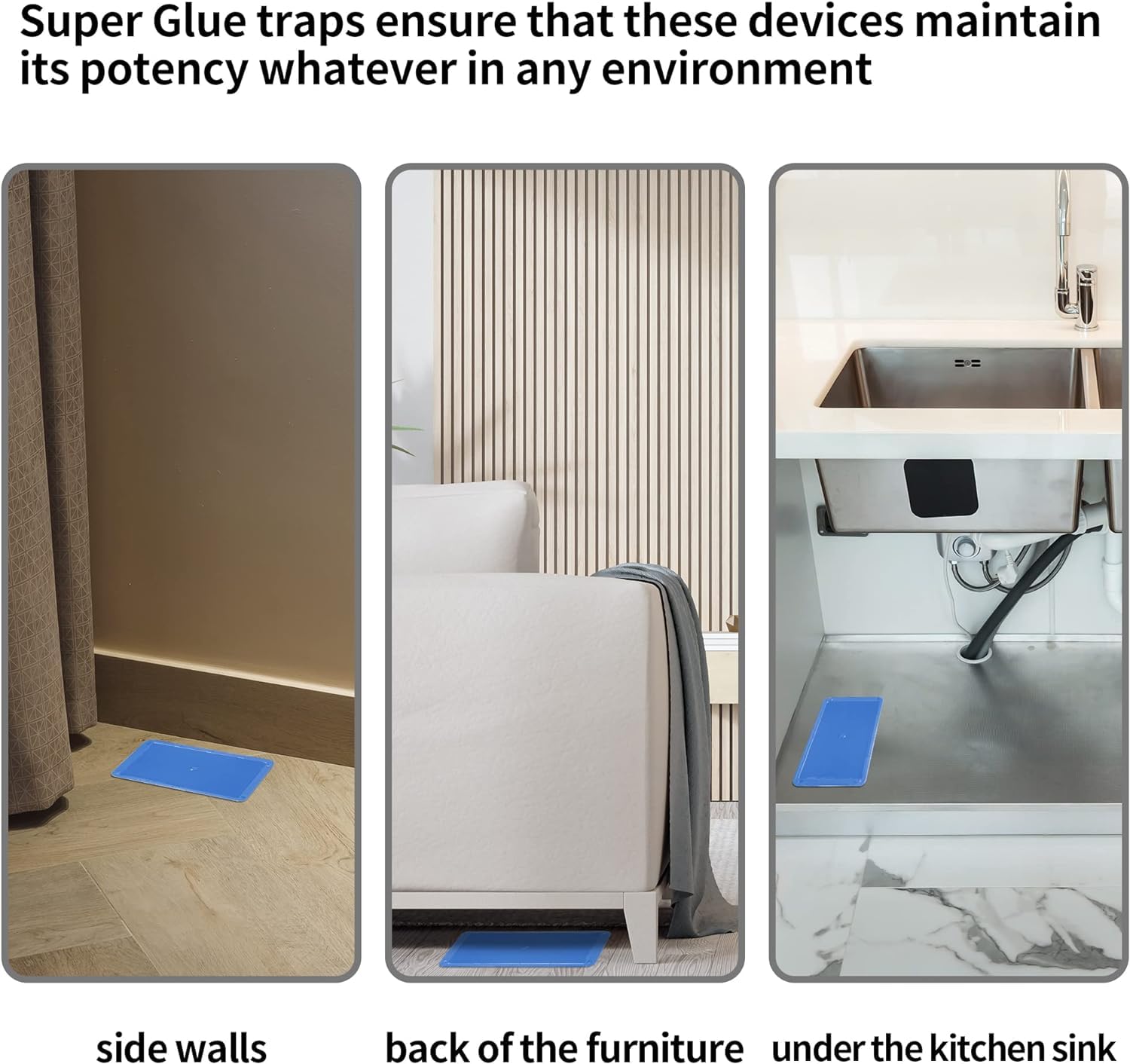 LULUCATCH wide-application traps suitable for basements, kitchens, and warehouses.