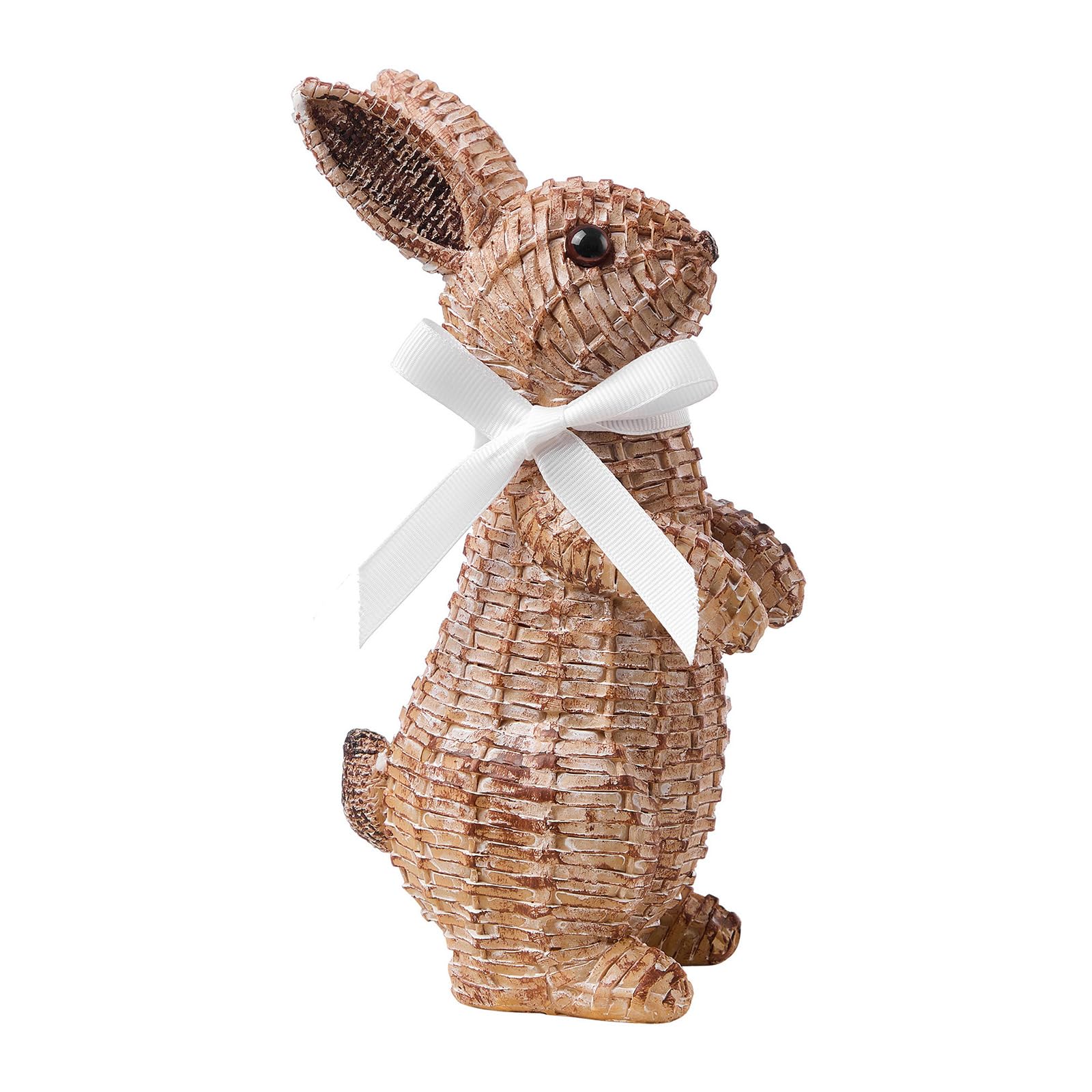 LULU Deer rattan rabbit bow detail decor adds Easter table charm.