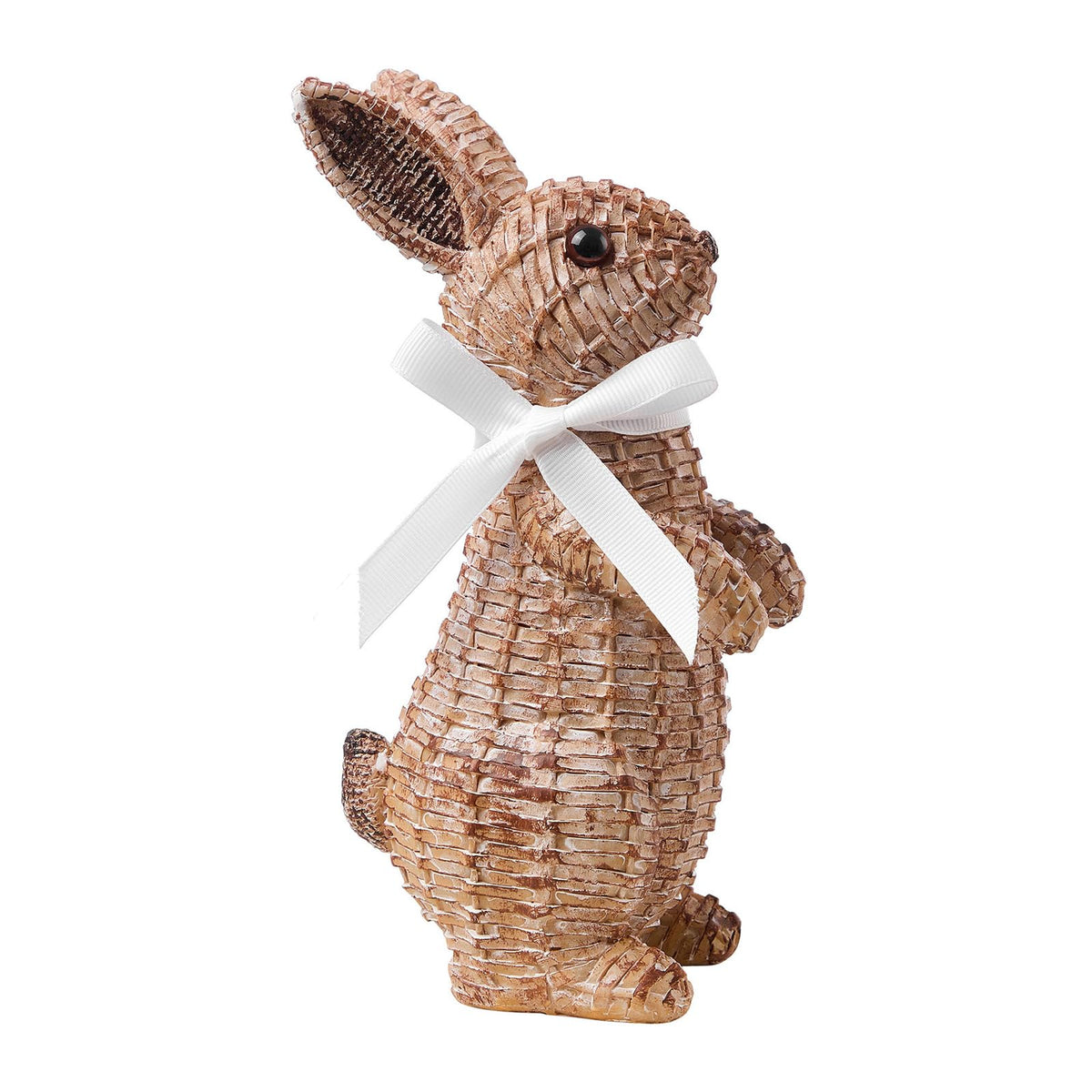 LULU Deer rattan rabbit bow detail decor adds Easter table charm.