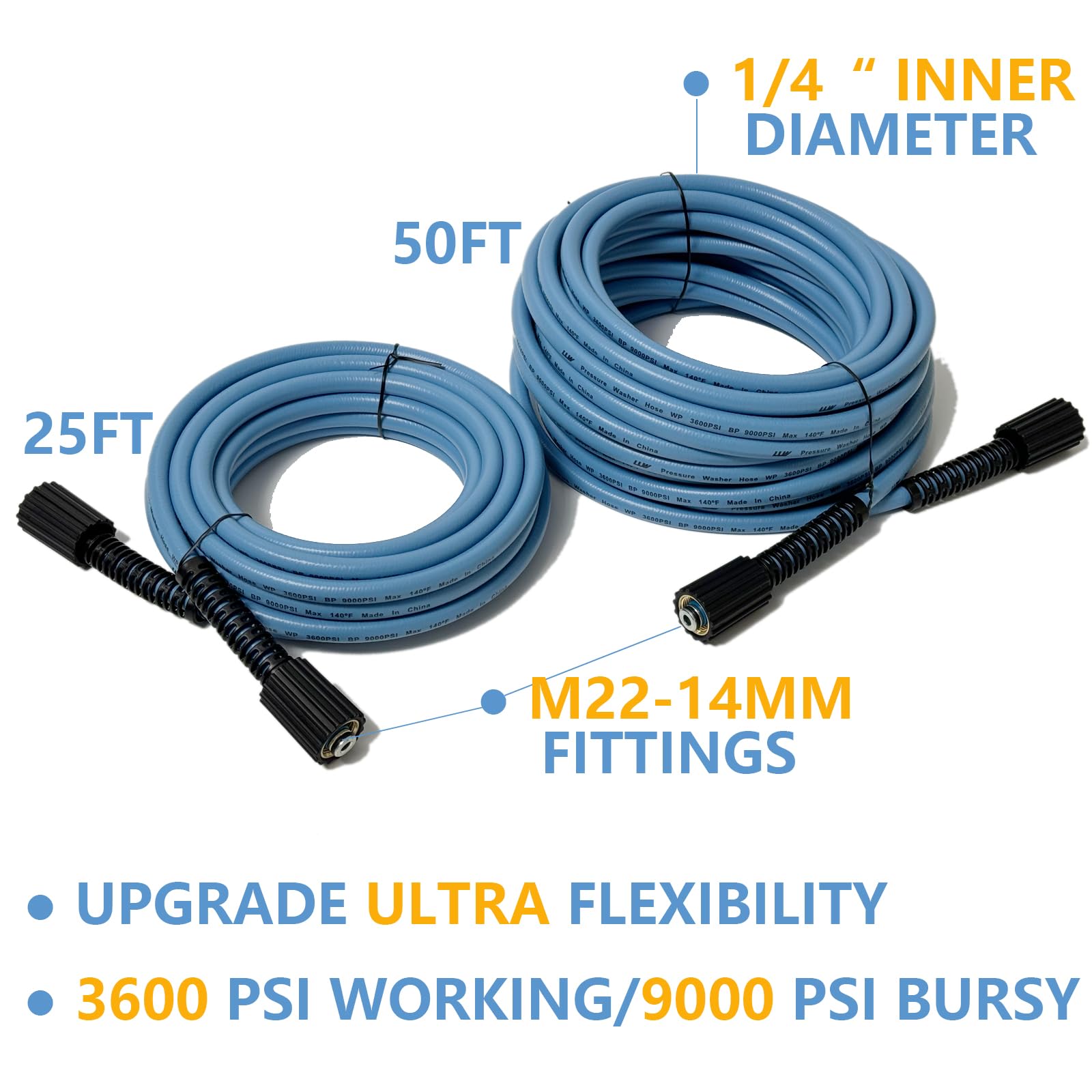 LULUW hose withstands up to 140°F for hot-water use.