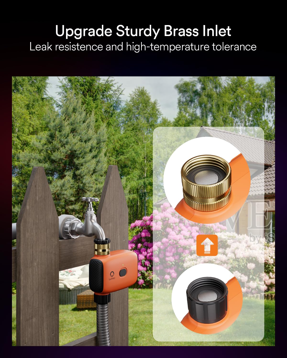 Lumary Alexa-compatible timer for hands-free garden control.