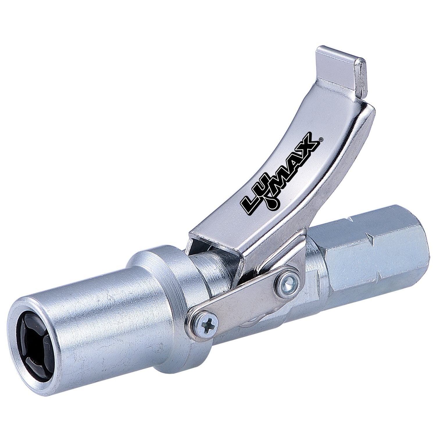 Lumax LX-1403 quick-release coupler side view for fast, clean grease transfer.