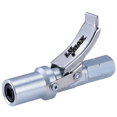 Lumax LX-1403 quick-release coupler side view for fast, clean grease transfer.
