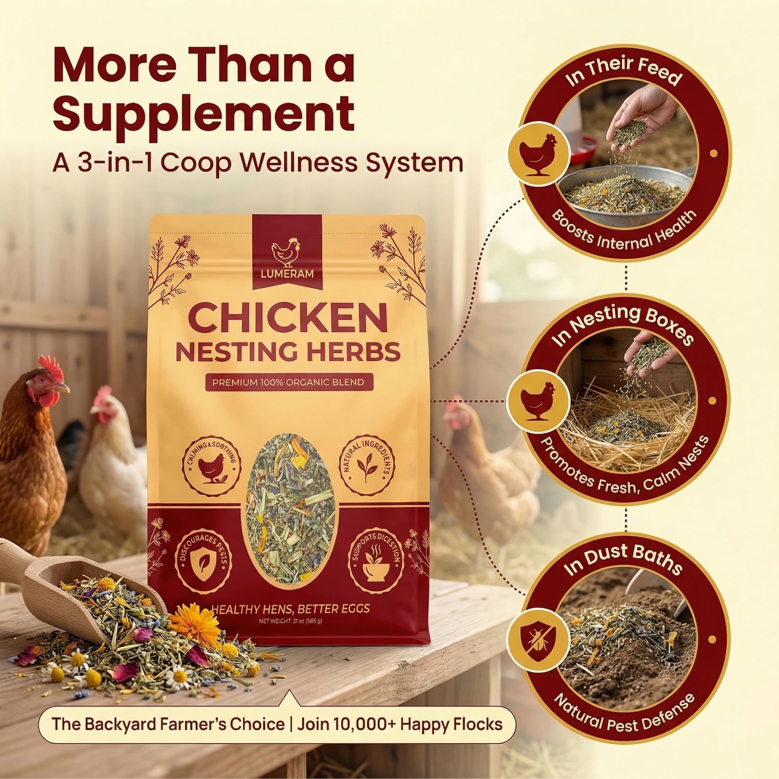 Cleaner eggs in nest boxes with LUMERAM nesting herbs.