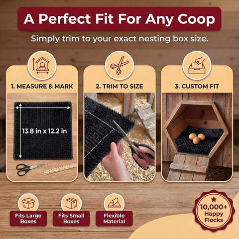 LUMERAM nesting pad enhances hen comfort with a soft coop feel