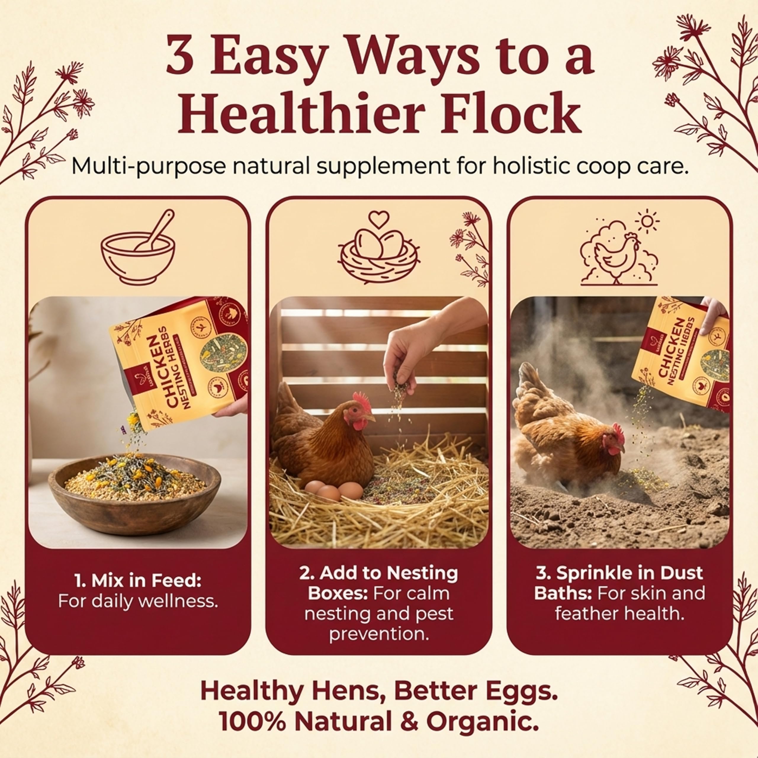 Sprinkle LUMERAM herbs into the box for refreshed nesting.