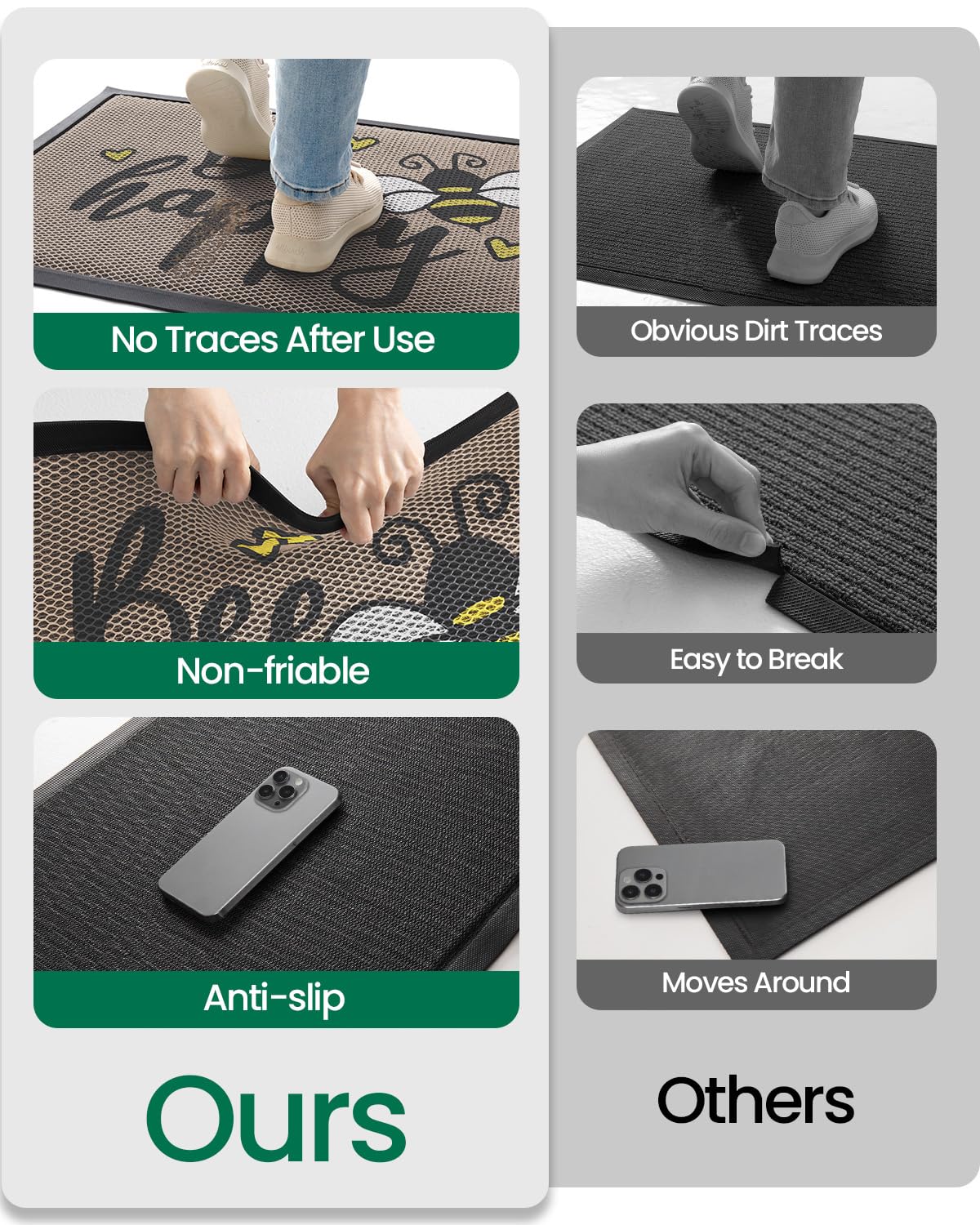LUMI 24x36 mat stands up to high-traffic use at doors and porches.