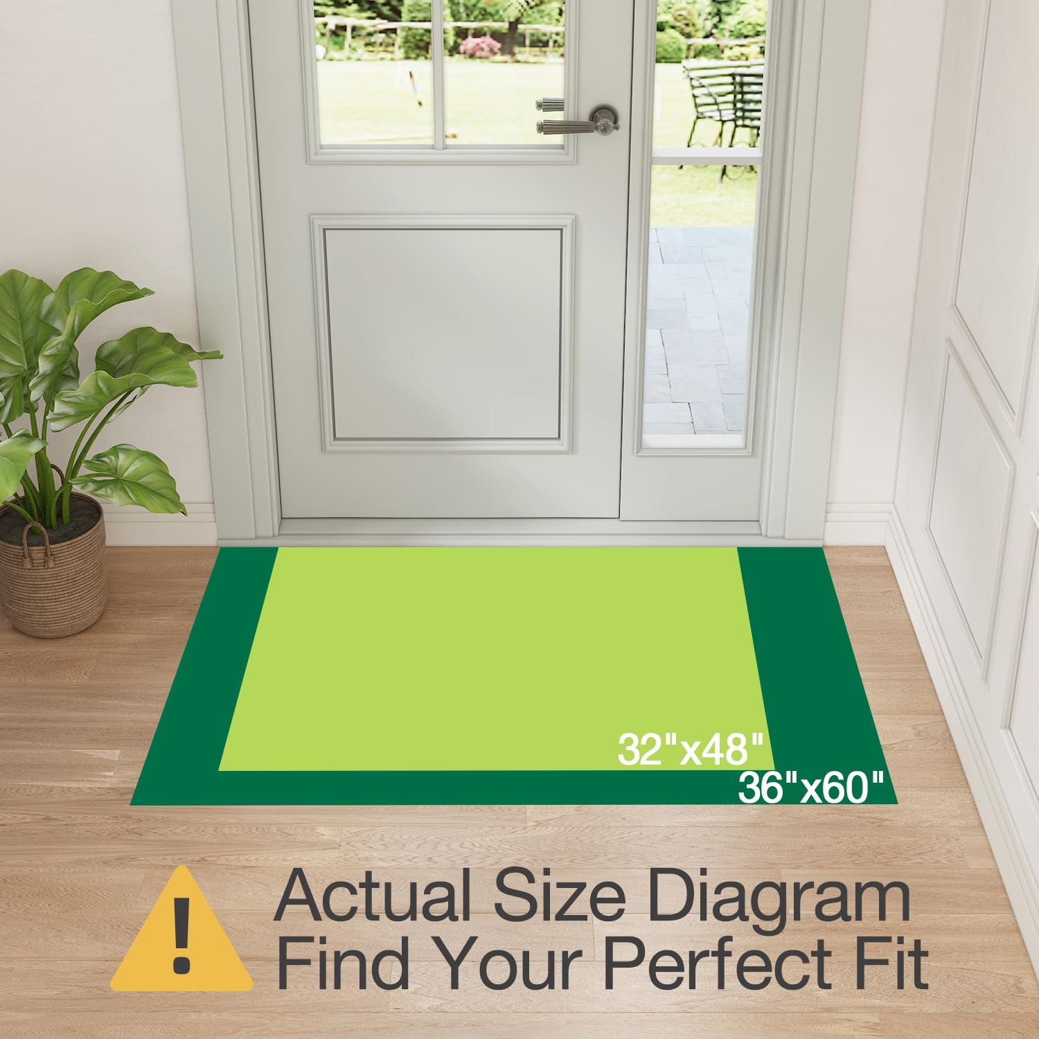 LUMI door mat with non-slip backing keeps the mat secure on beige floors