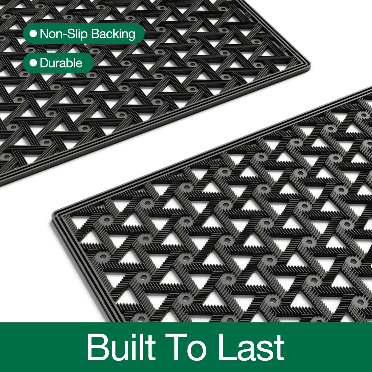 LUMI doormat exterior entrance drainage-holes keeps floors dry in wet seasons.