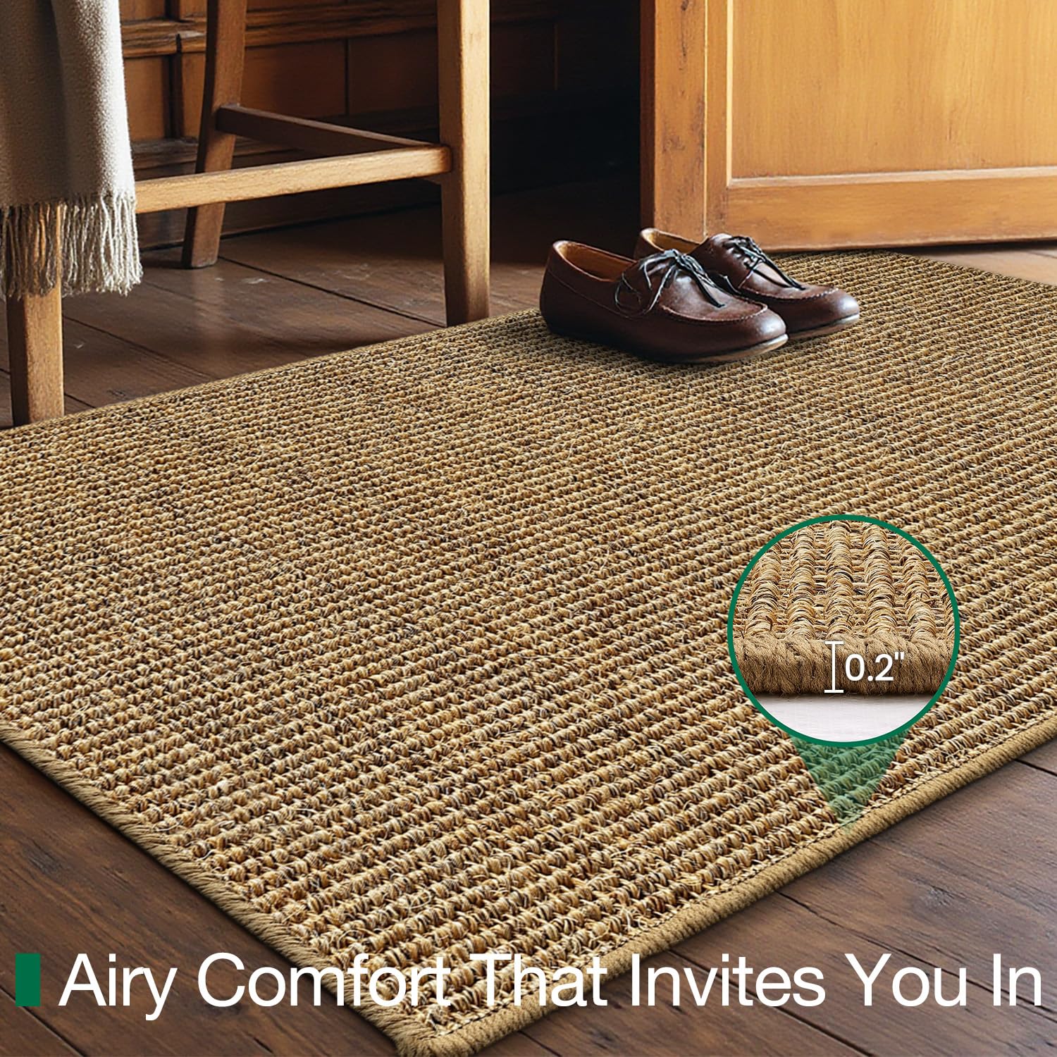 LUMI easy-clean door mat; quick spot wash keeps it fresh.