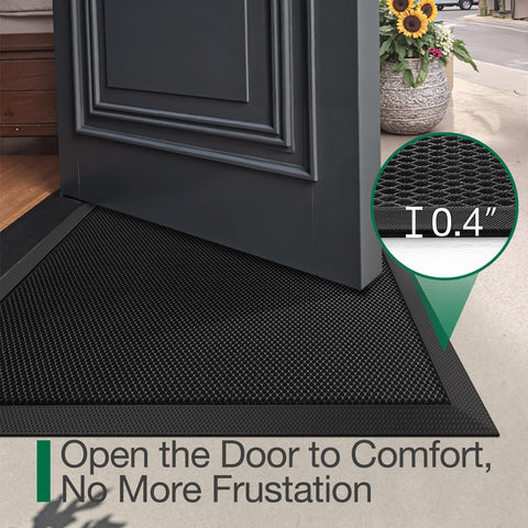 LUMI black entry mat complements modern and rustic entrances.