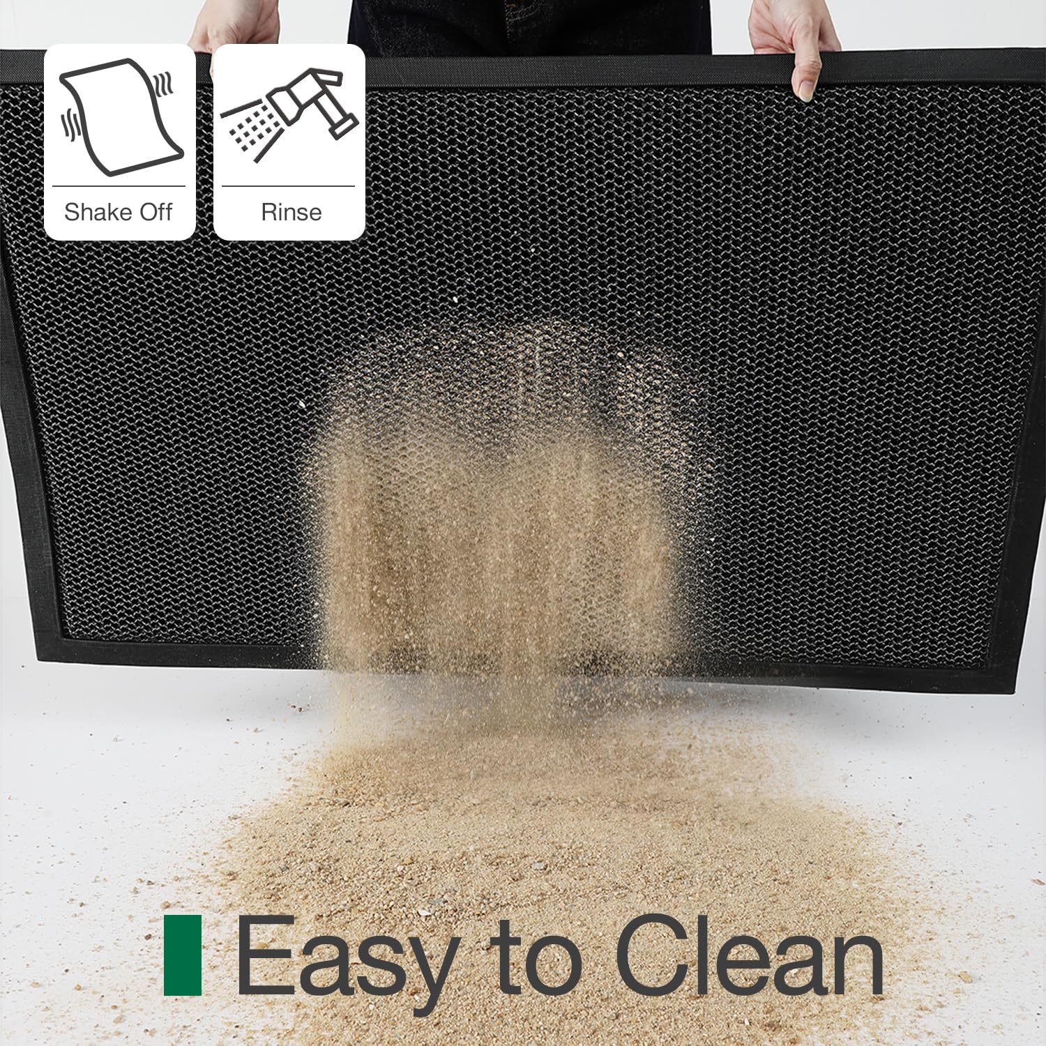 LUMI low-profile 0.4 inch mat fits under most doors.