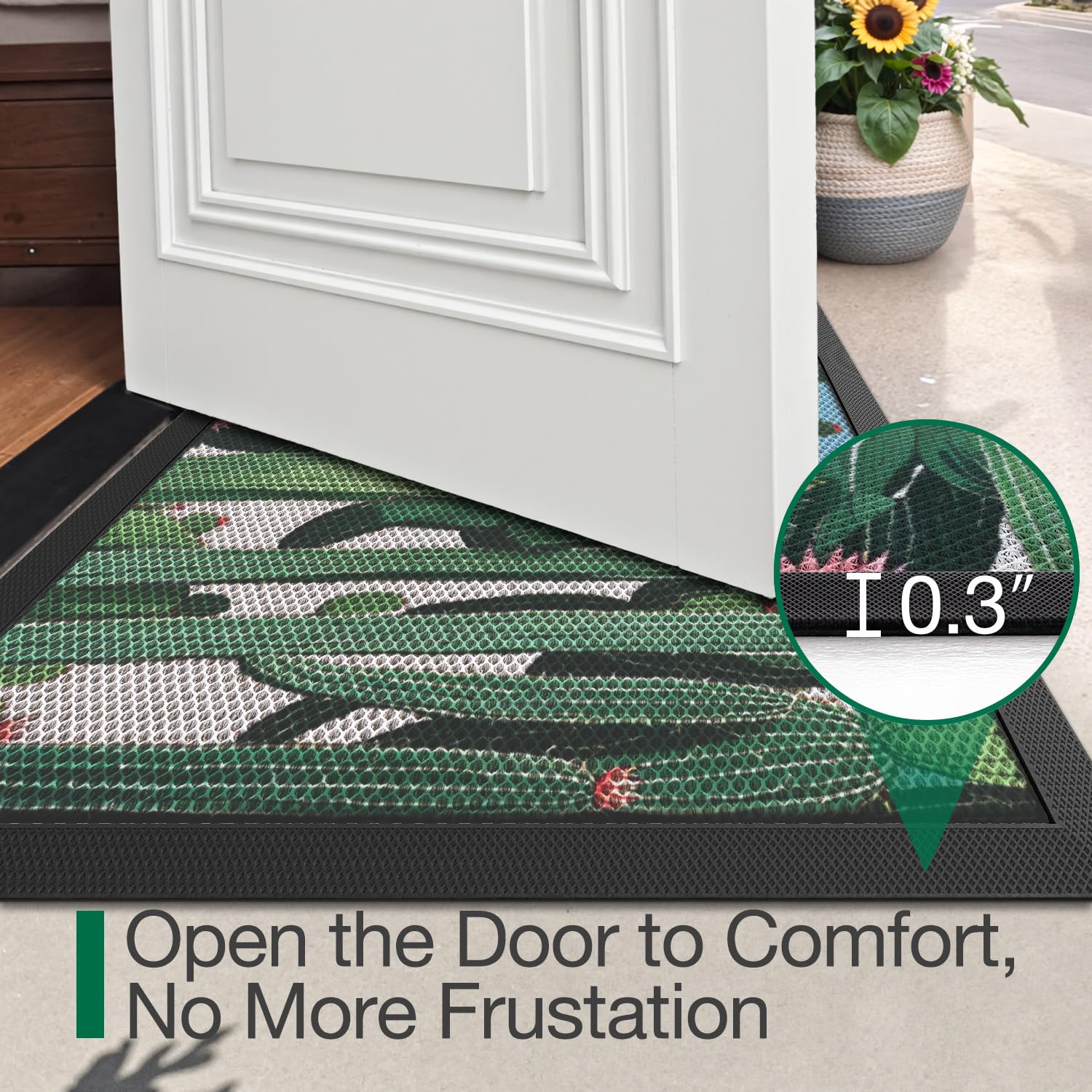 LUMI front-door mat with cactus motif adds style to entryways