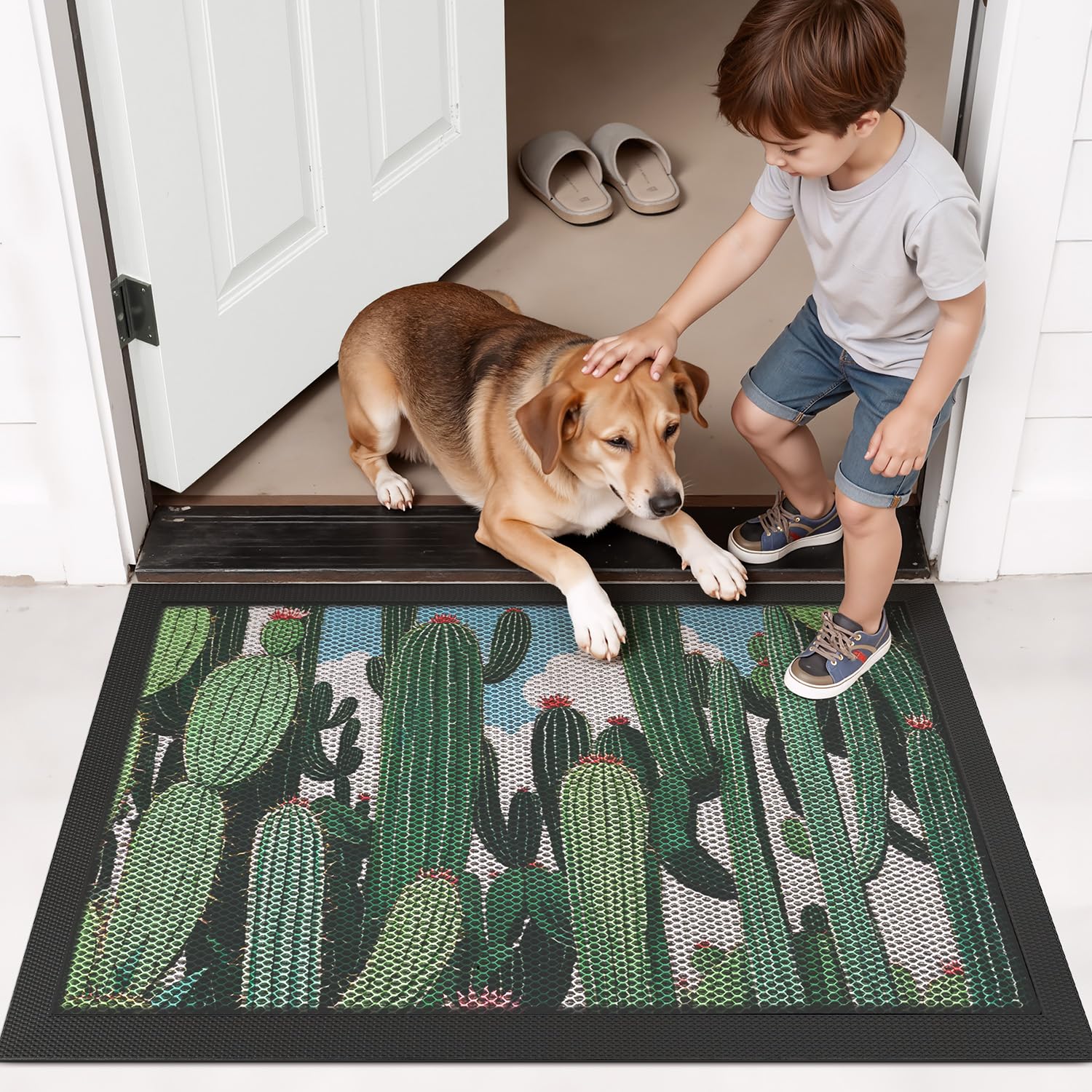 LUMI garage-entry mat protects floors from mud and moisture