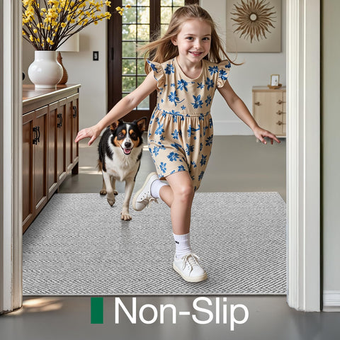LUMI herringbone design adds subtle texture to indoor and entryway spaces.