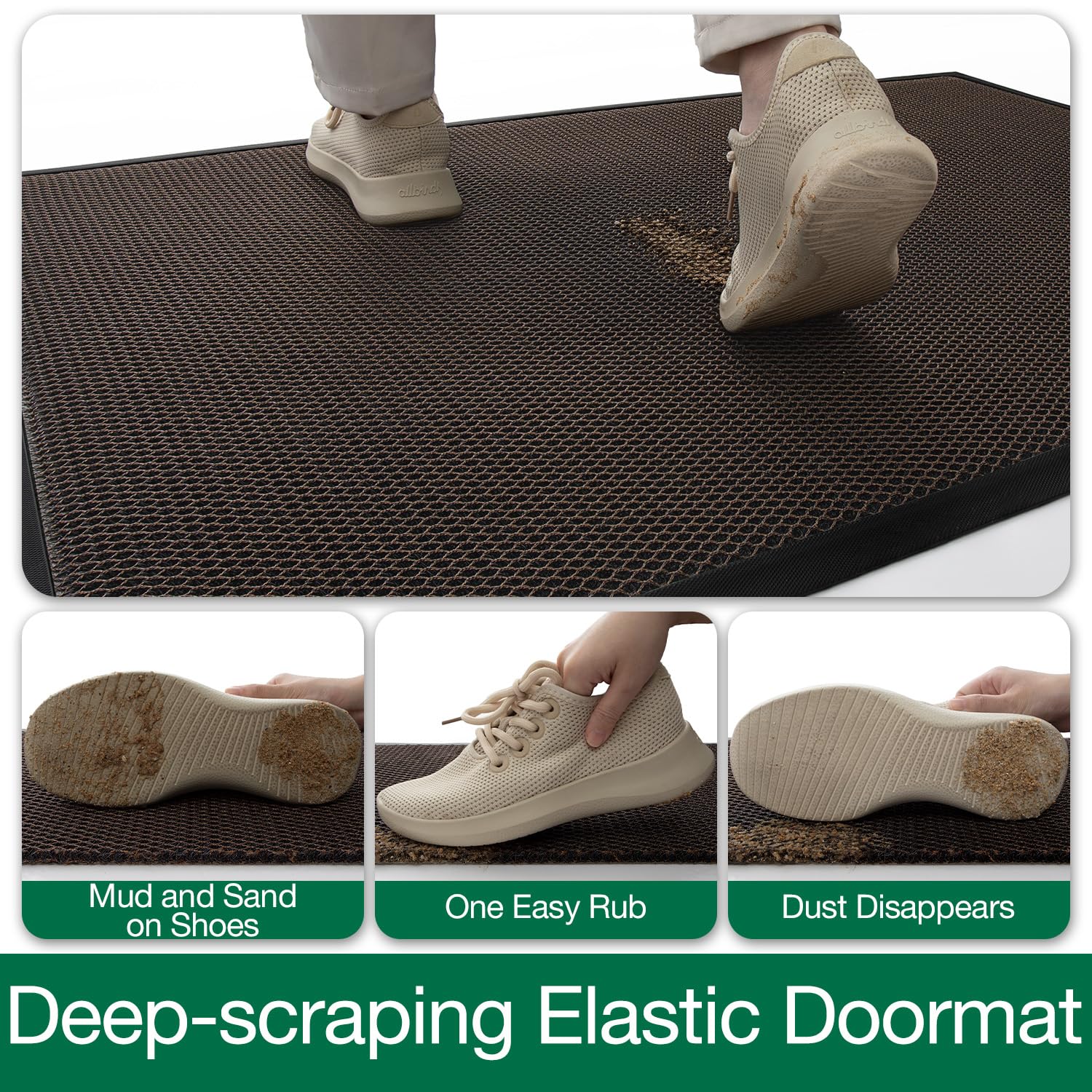 LUMI mat with non-slip backing stays flat in high-traffic areas