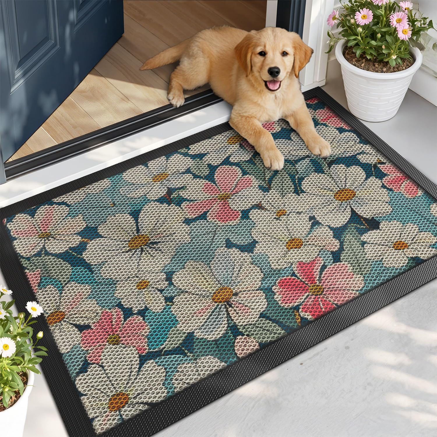 LUMI 17x30 outside door mat with a low profile for tight spaces and subtle entry.