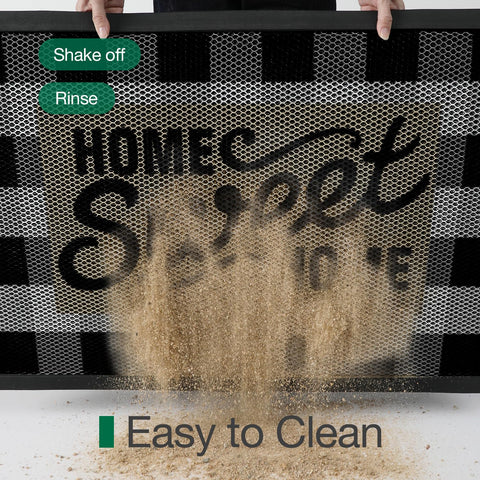 LUMI mat that is easy to clean and highly stain-resistant for busy households.