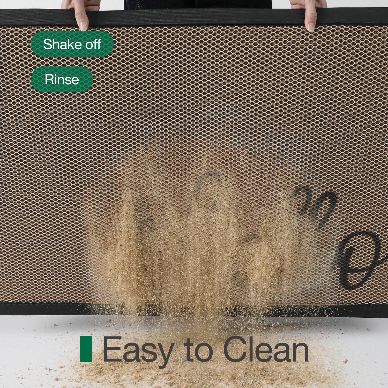 LUMI outside welcome door mat dirt trapper catches moisture and debris at entry.