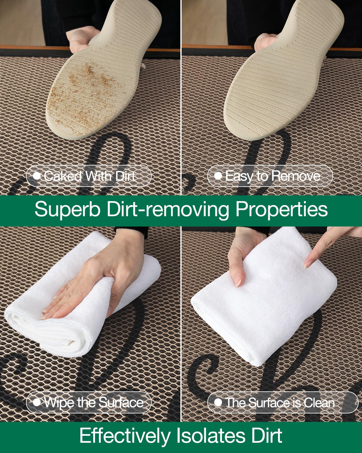 Easy to clean LUMI mat: hose off or shake away dirt.