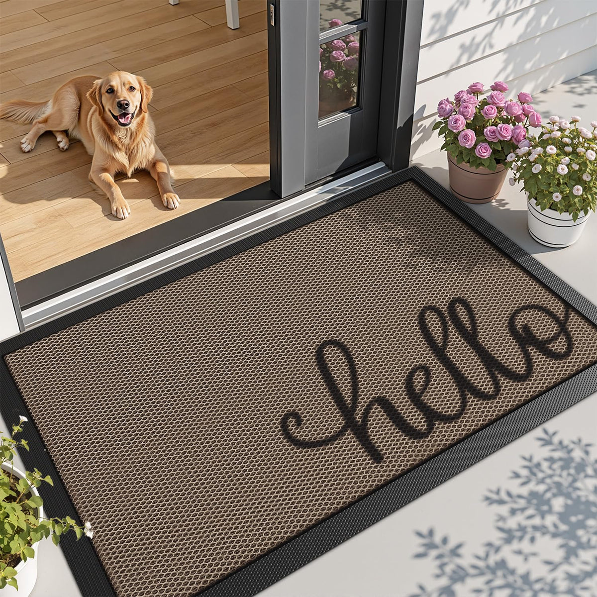 LUMI Outside Welcome Door Mat front view traps dirt for a cleaner entry