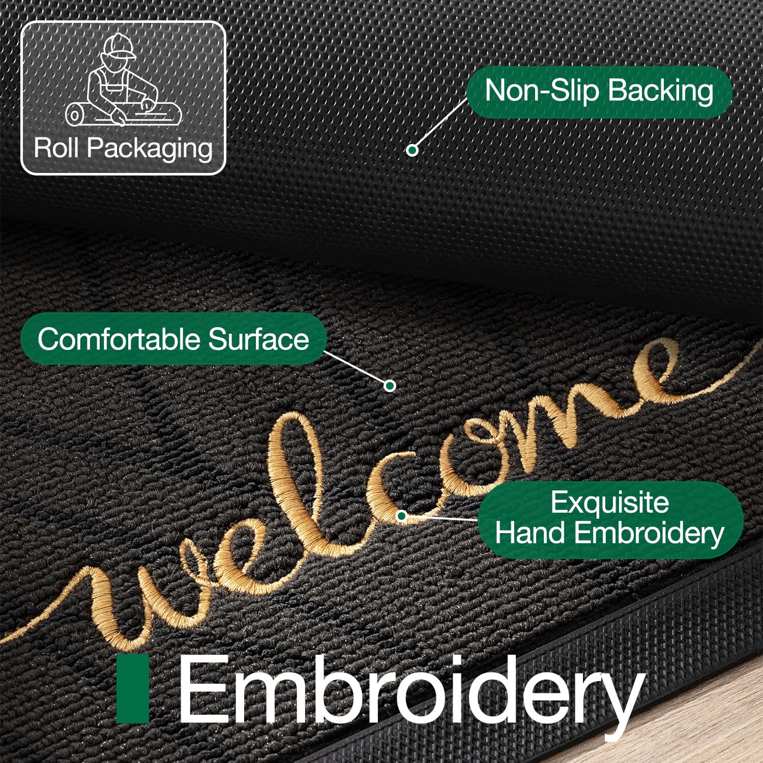 Easy to clean LUMI mat: shake, vacuum, or pressure wash