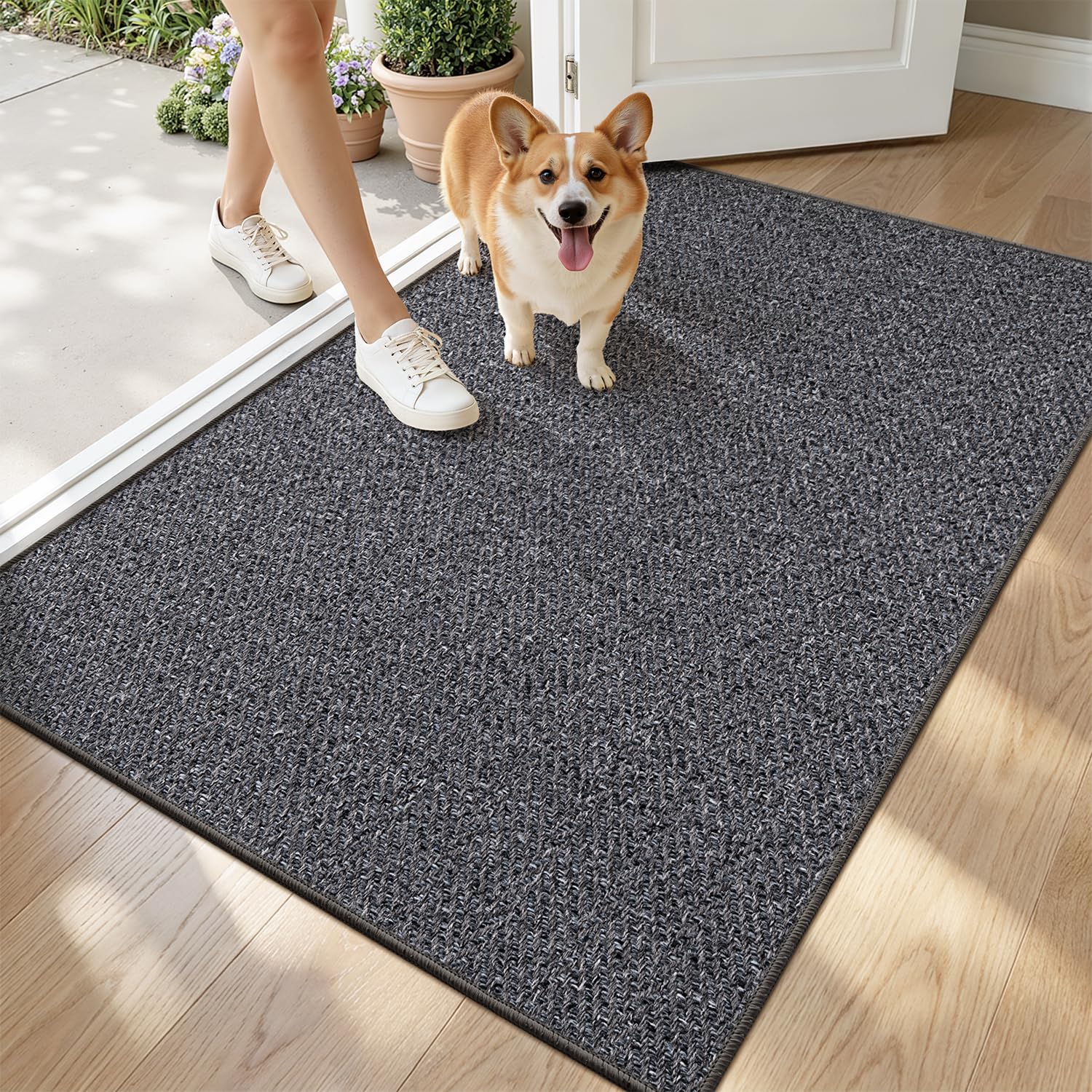 LUMI Ultra Thin Door Mat 32x48 with non-slip surface for easy entry.