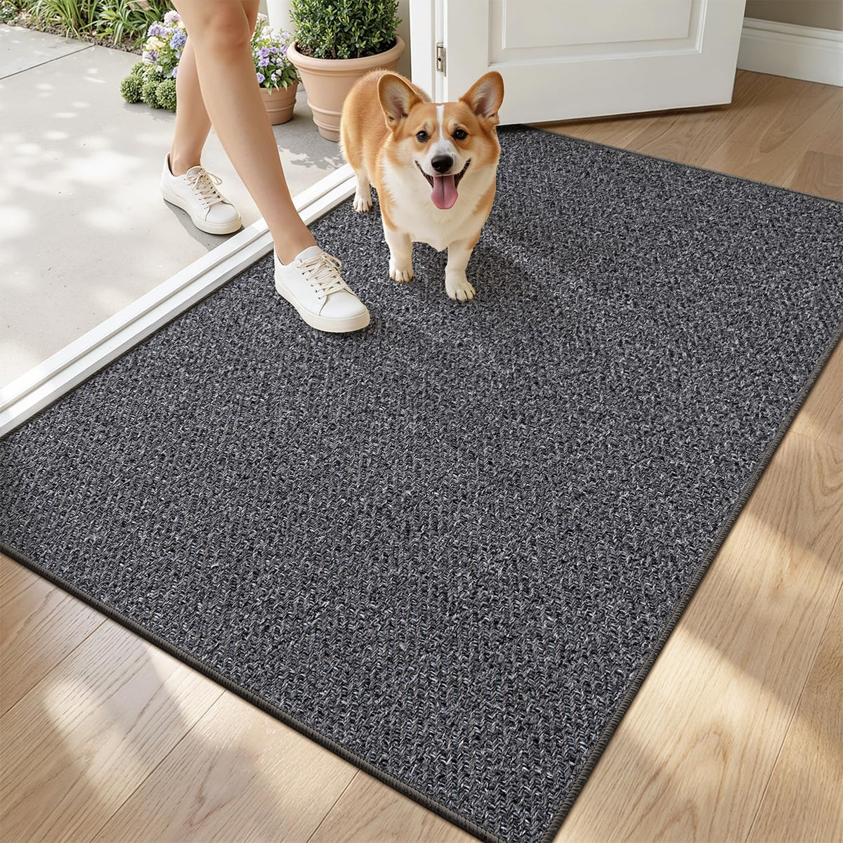 LUMI Ultra Thin Door Mat 32x48 with non-slip surface for easy entry.