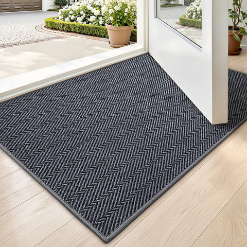 LUMI Ultra Thin Door Mat at the entrance with a low-profile design that traps dirt.