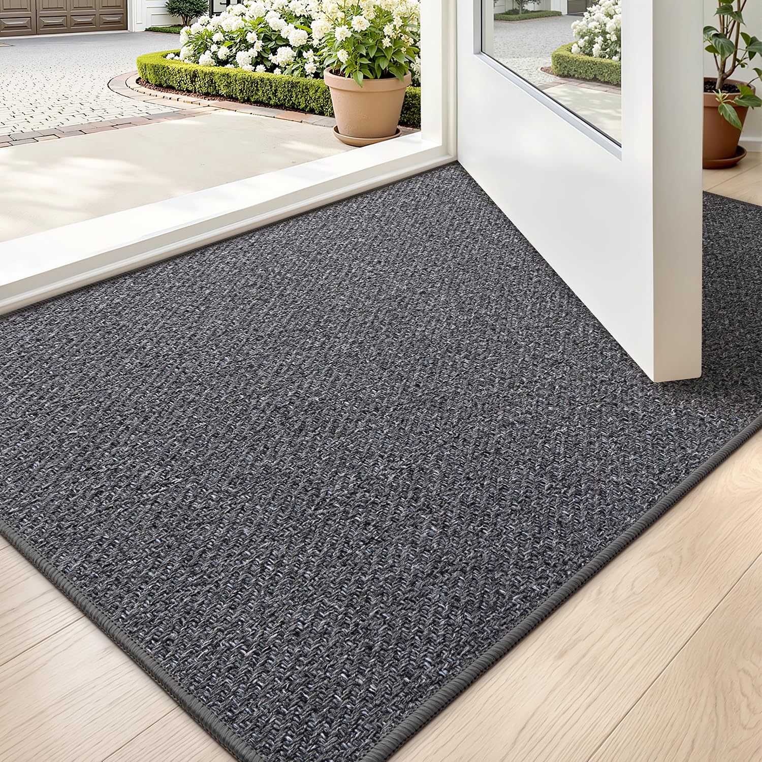 LUMI ultra-thin door mat at entrance for a clean, clutter-free entry