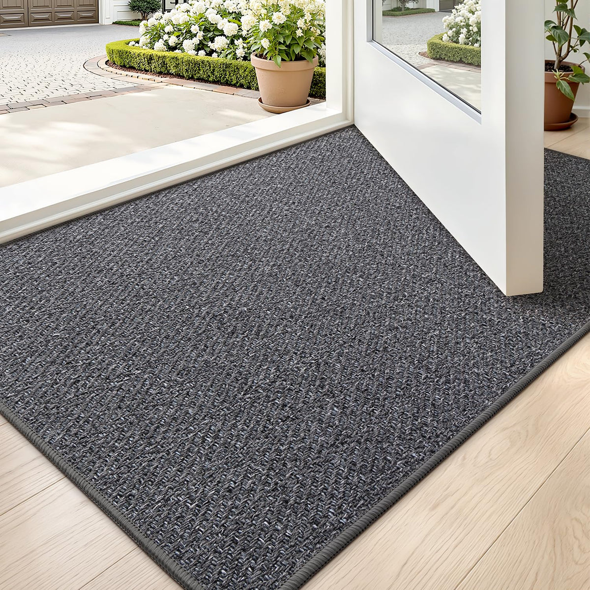 LUMI ultra-thin door mat at entrance for a clean, clutter-free entry