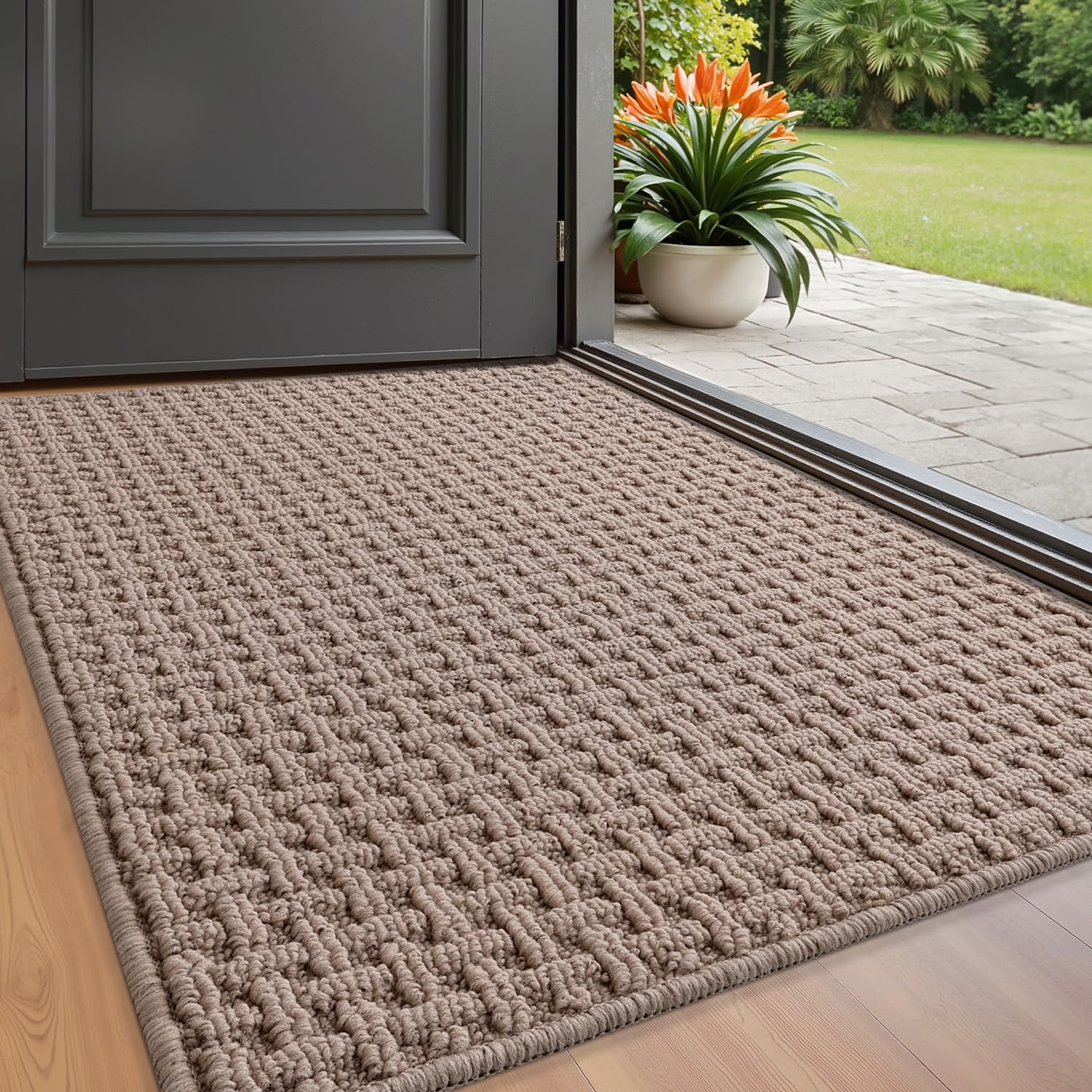 LUMI washable door mat entrance 24x36 captures moisture to keep floors dry