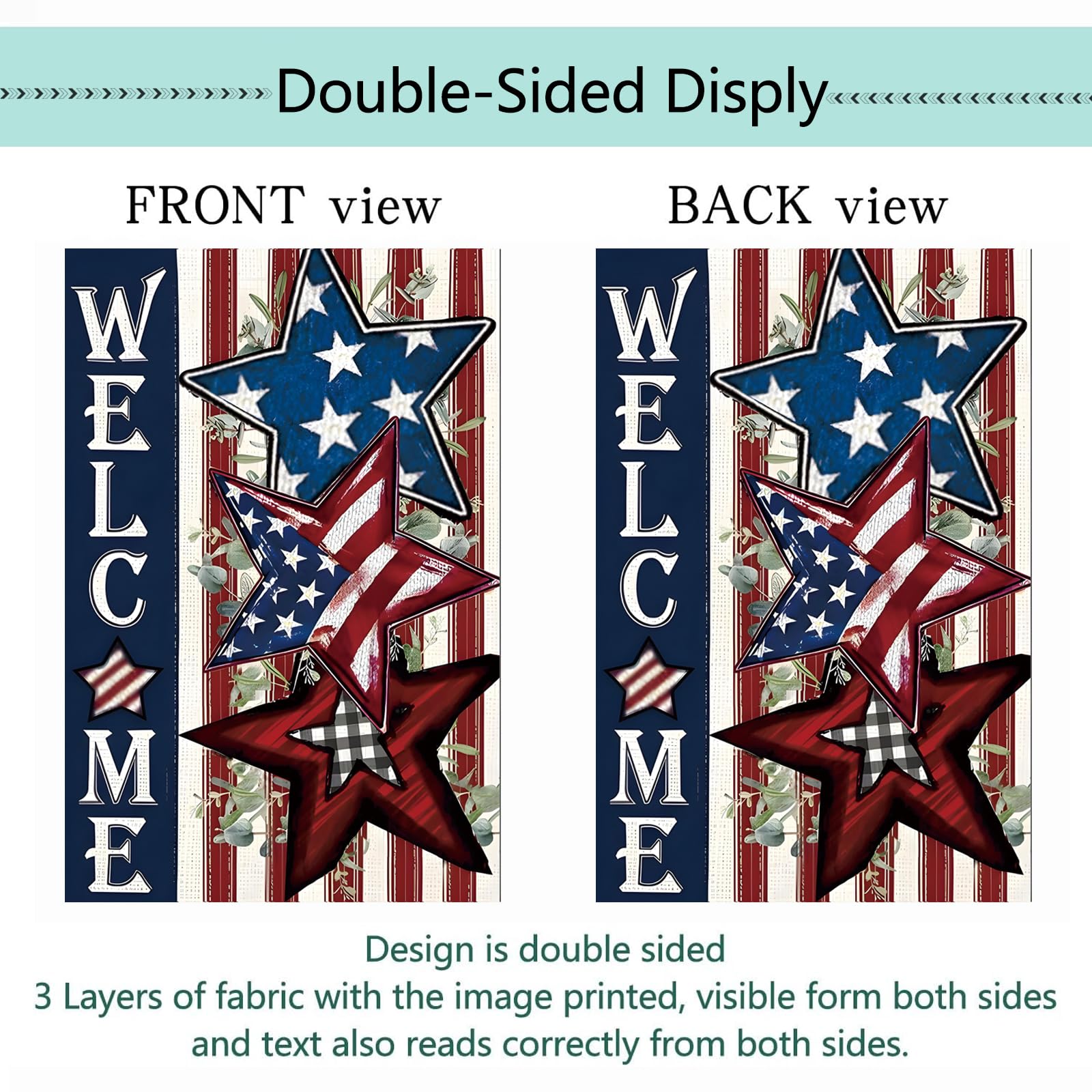Lumifan double-sided garden flag designs ensure legible art from both sides