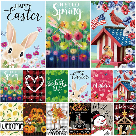 Lumifan seasonal flag spring 12x18 enhances curb appeal with bright colors.